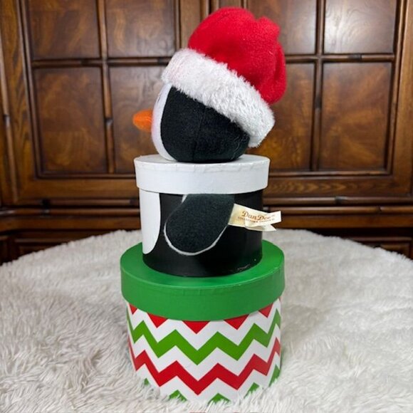 Vintage Dan Dee Collector's Choice Penguin Double Box + Green Velvet Santa Hat - Picture 4 of 16